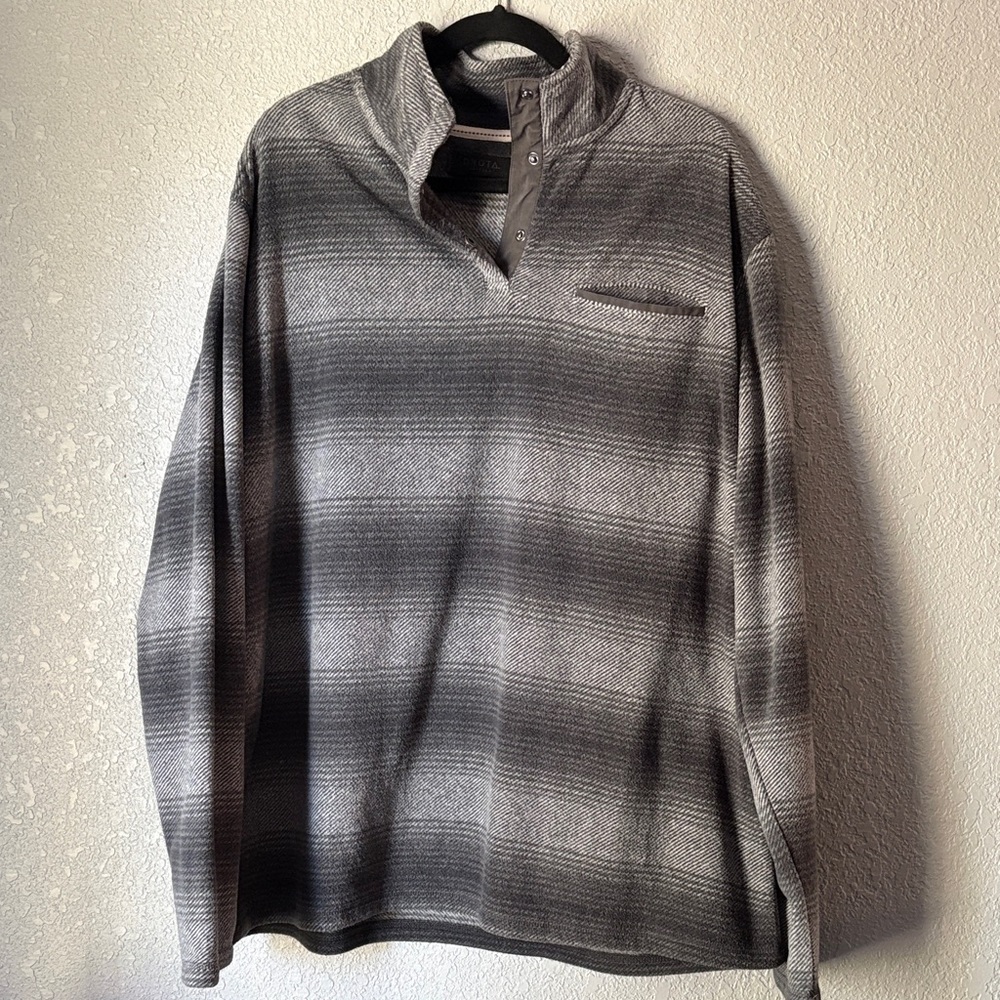 Men's Gradient Zip-Up Knit Sweater in Gray
